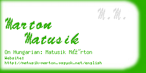 marton matusik business card